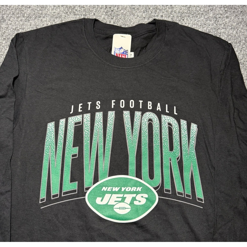 New York Jets Shirt‎ Black Long Sleeve NFL Team Apparel Men's Size Medium NWT